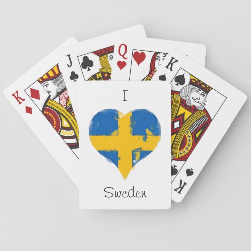 I Heart Sweden Swedish Flag Poker Cards