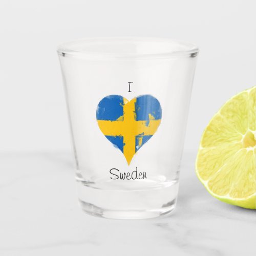 I Heart Sweden Swedish Flag Shot Glass