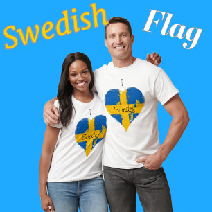 I Heart Sweden Swedish Flag T-Shirt