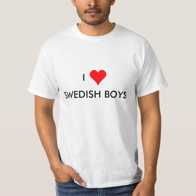 i heart swedish boys T-Shirt (Front)