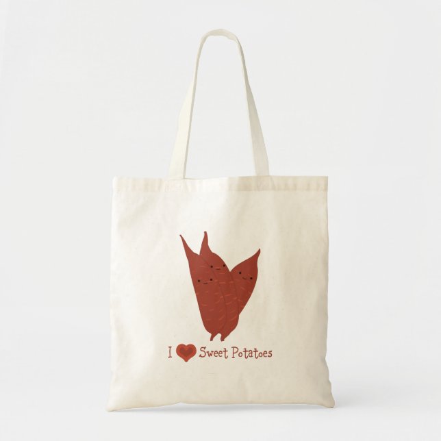 I heart sweet potatoes tote bag (Front)