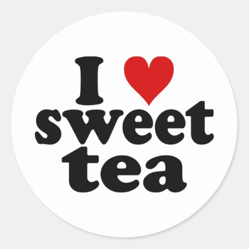 I Heart Sweet Tea Classic Round Sticker
