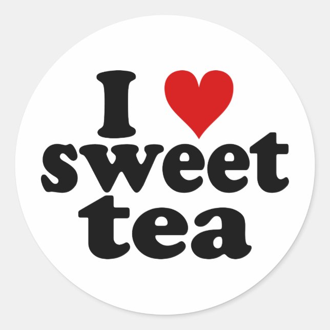 I Heart Sweet Tea Classic Round Sticker (Front)