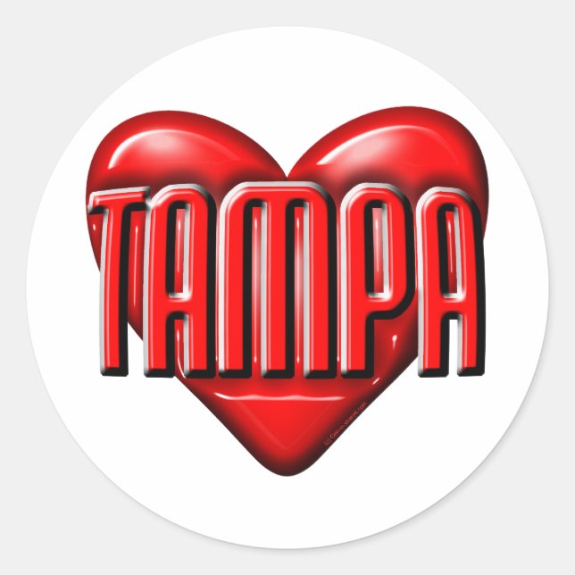 I Heart Tampa Classic Round Sticker (Front)