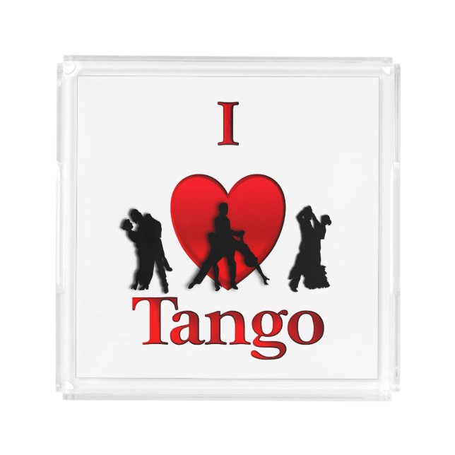 I Heart Tango Acrylic Tray (Front)