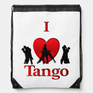 I Heart Tango Drawstring Bag