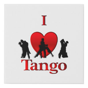 I Heart Tango Faux Canvas Print