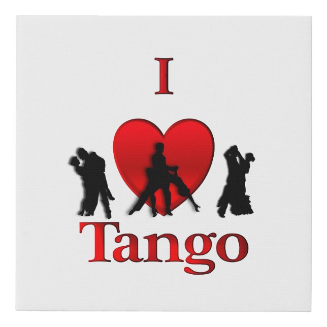 I Heart Tango Faux Canvas Print (Front)