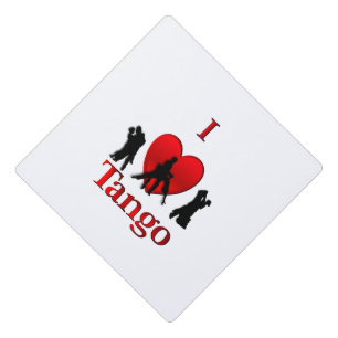 I Heart Tango Graduation Cap Topper