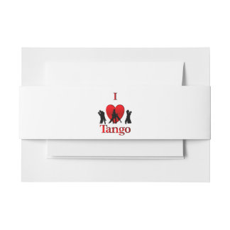 I Heart Tango Invitation Belly Band
