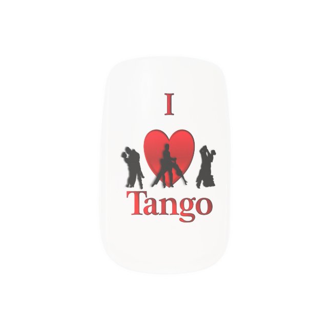 I Heart Tango Minx Nail Art (Left Thumb)