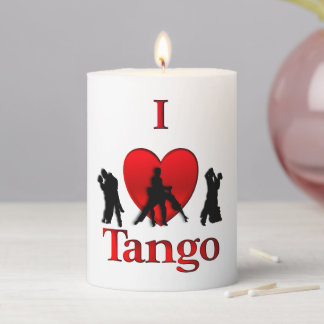 I Heart Tango Pillar Candle