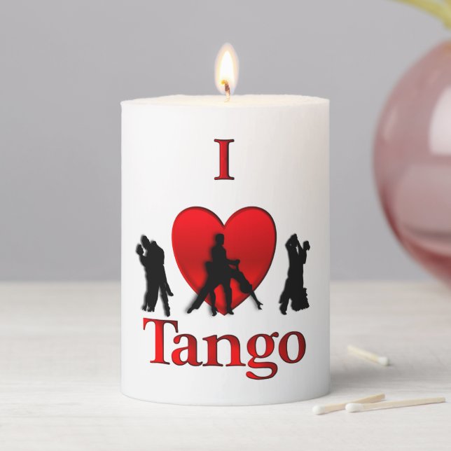 I Heart Tango Pillar Candle (In Situ)