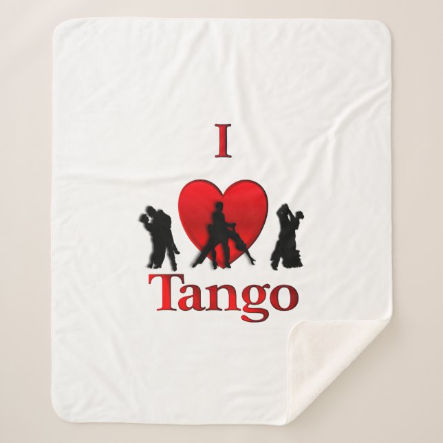 I Heart Tango Sherpa Blanket (Front)