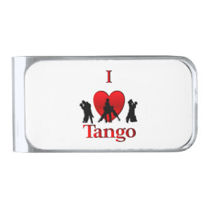 I Heart Tango Silver Finish Money Clip