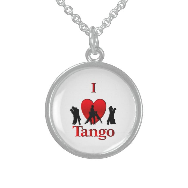 I Heart Tango Sterling Silver Necklace (Front)