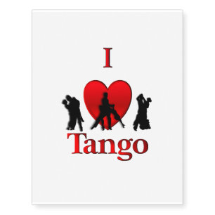 I Heart Tango Temporary Tattoos