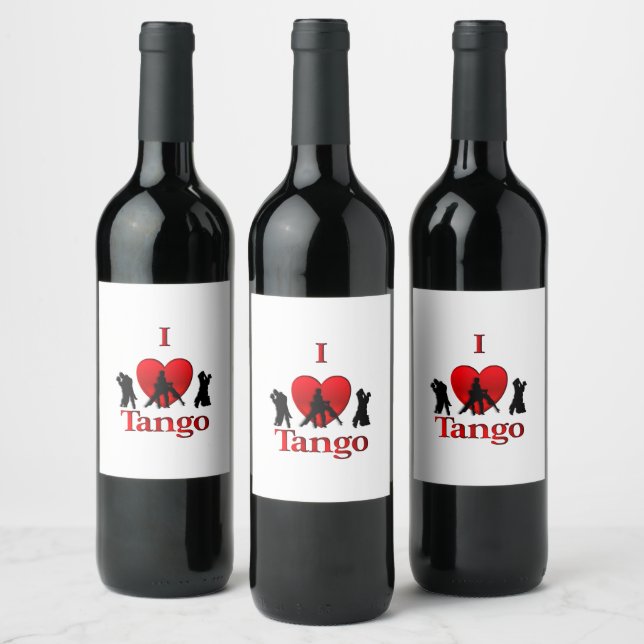 I Heart Tango Wine Label (Bottles)