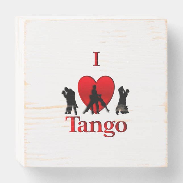 I Heart Tango Wooden Box Sign (Front Horizontal)