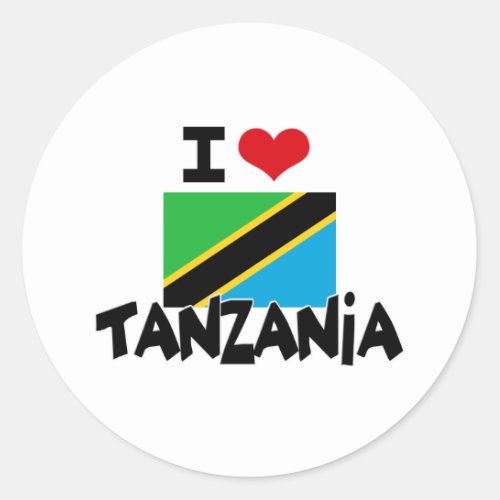 I HEART TANZANIA CLASSIC ROUND STICKER