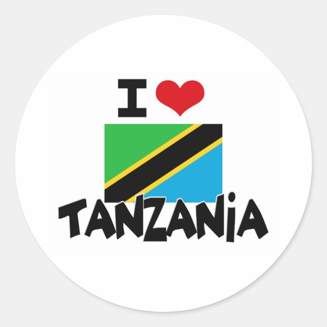 I HEART TANZANIA CLASSIC ROUND STICKER (Front)