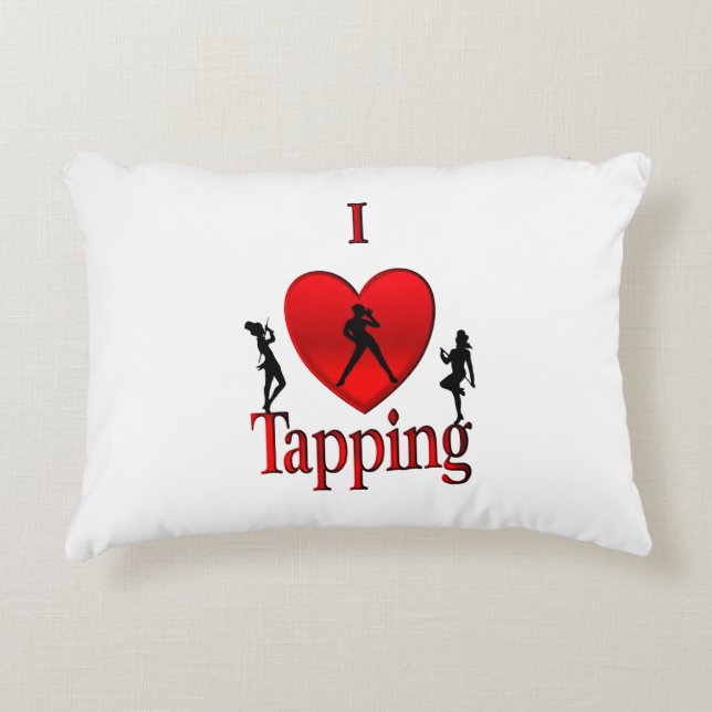I Heart Tap Dance Accent Pillow (Front)