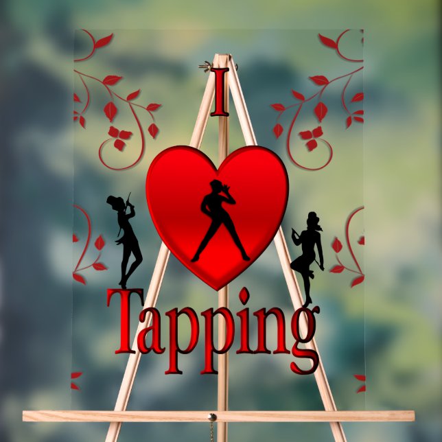 I Heart Tap Dance Acrylic Sign (Neutral)