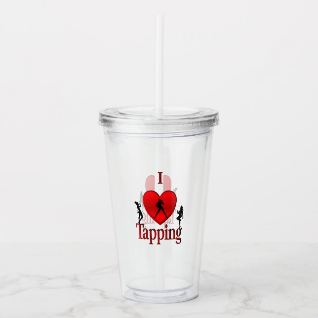 I Heart Tap Dance Acrylic Tumbler (Front)