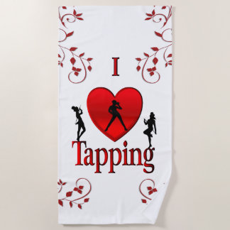 I Heart Tap Dance Beach Towel