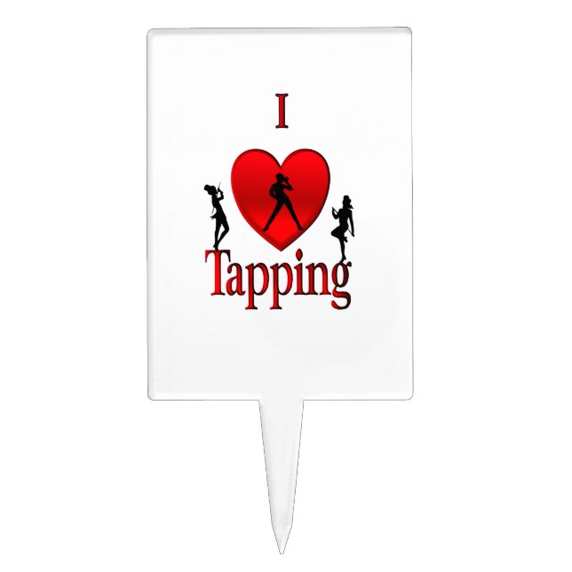 I Heart Tap Dance Cake Topper (Front)