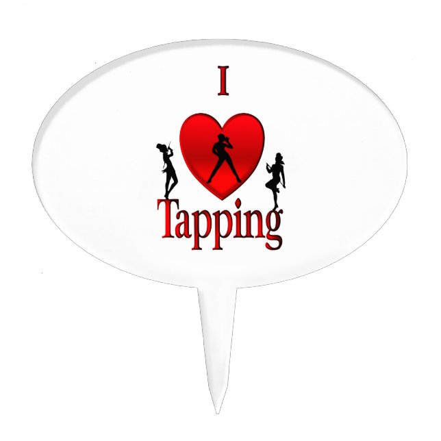 I Heart Tap Dance Cake Topper (Front)