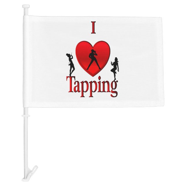 I Heart Tap Dance Car Flag (Front)
