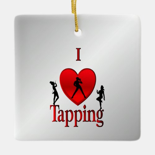 I Heart Tap Dance Ceramic Ornament