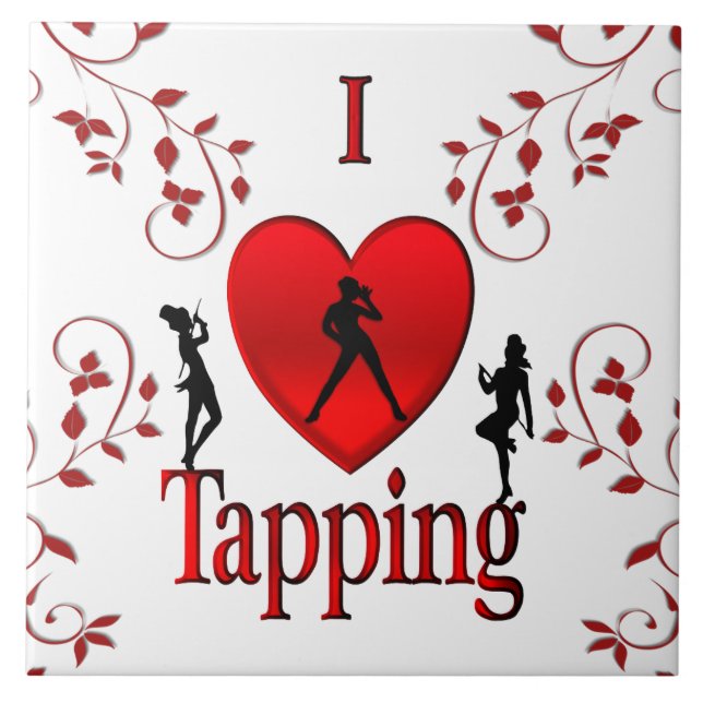 I Heart Tap Dance Ceramic Tile (Front)