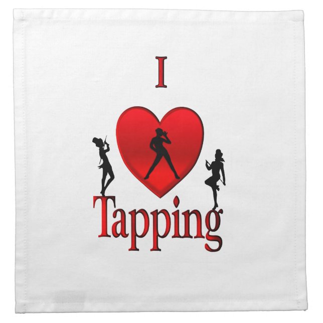 I Heart Tap Dance Cloth Napkin (Front)