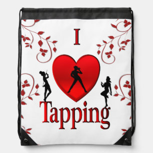 I Heart Tap Dance Drawstring Bag
