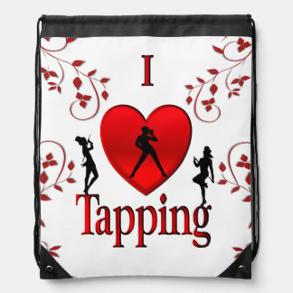 I Heart Tap Dance Drawstring Bag