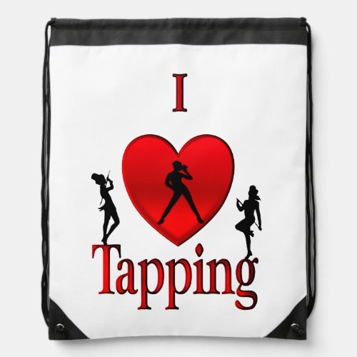 I Heart Tap Dance Drawstring Bag