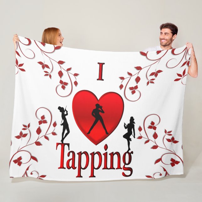 I Heart Tap Dance Fleece Blanket (In Situ)