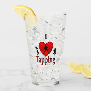 I Heart Tap Dance Glass