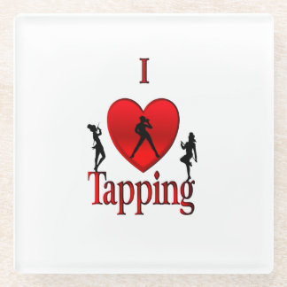 I Heart Tap Dance Glass Coaster