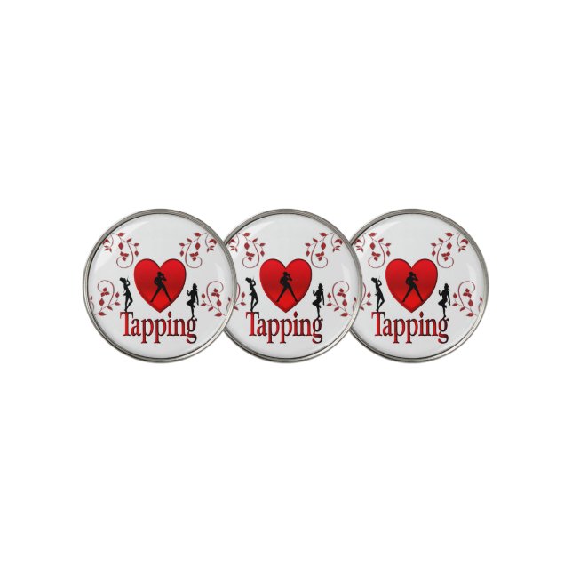 I Heart Tap Dance Golf Ball Marker (3 Up)