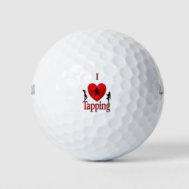 I Heart Tap Dance Golf Balls (Front)