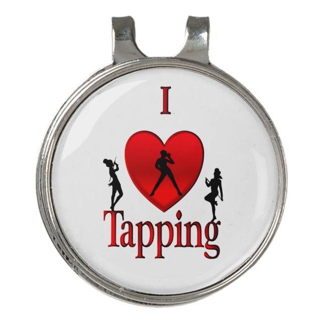 I Heart Tap Dance Golf Hat Clip (Front)