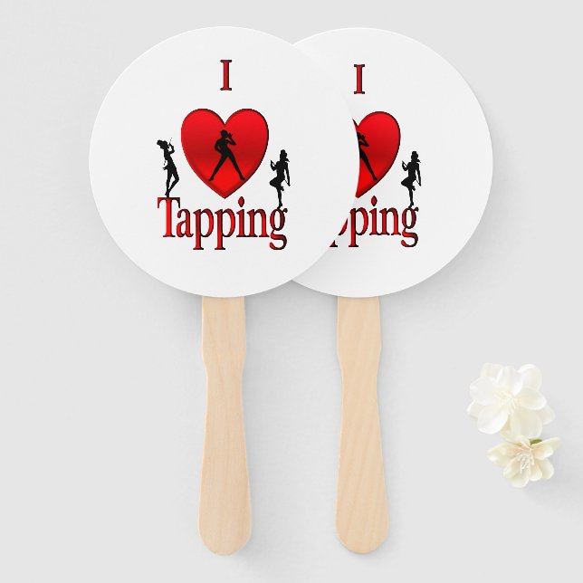 I Heart Tap Dance Hand Fan (Front and Back)