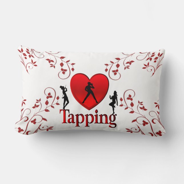 I Heart Tap Dance Lumbar Pillow (Front)