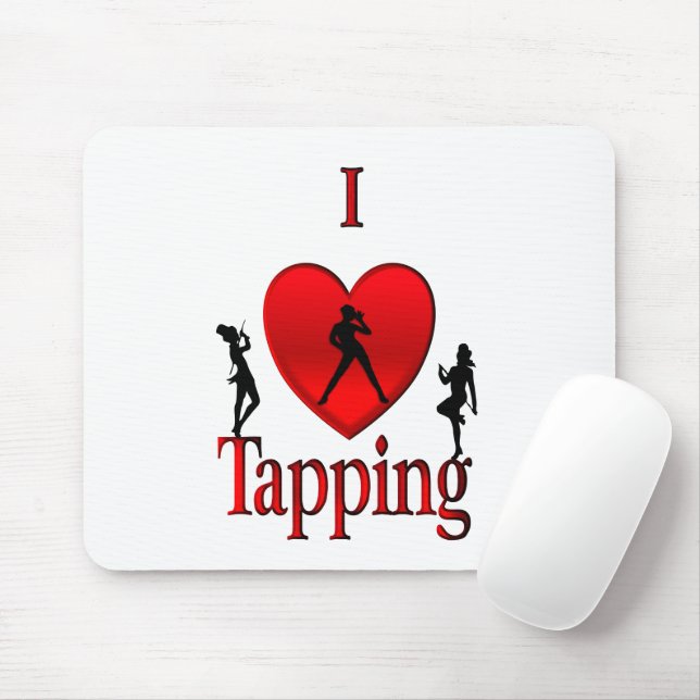 I Heart Tap Dance Mouse Pad (With Mouse)