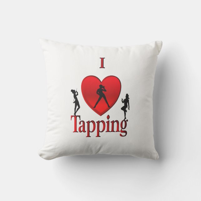 I Heart Tap Dance Outdoor Pillow (Front)