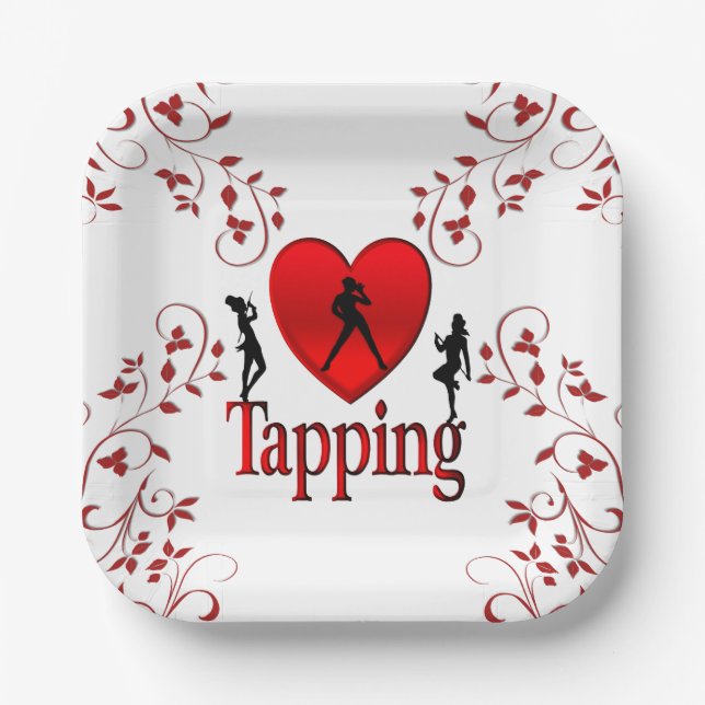 I Heart Tap Dance Paper Plates (Front)