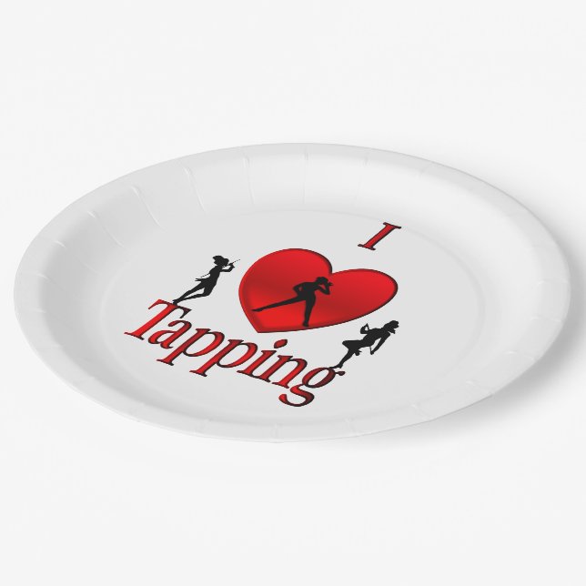 I Heart Tap Dance Paper Plates (Angled)